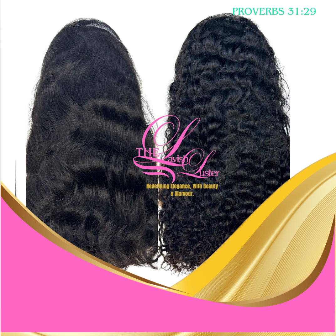 Straight 13x6 glueless human hair wig, full lace closure, natural black