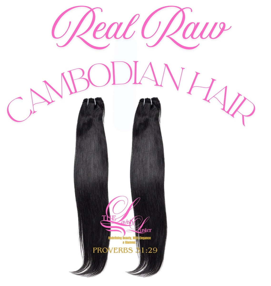 Two bundles ofReal Raw Cambodian Hair 
