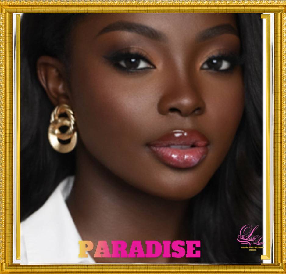 Woman wearing The Lavish Luster lipgloss 